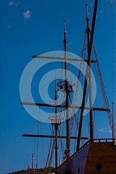 Masts of old sailing ship