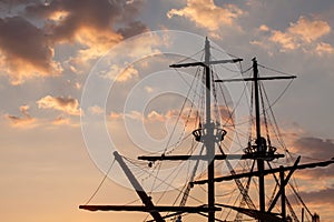 Masts of a pirate ship photo