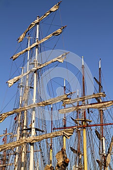 Masts on several tall ships