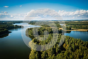 Masurian Lake District in Poland. Aerial View.