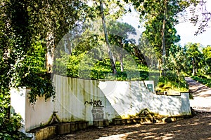 Mata de S. Domingos de Benfica, forest and park in Lisbon, Portugal: a fountain.