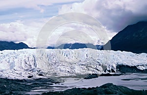 Matanuska glacier between mountain range