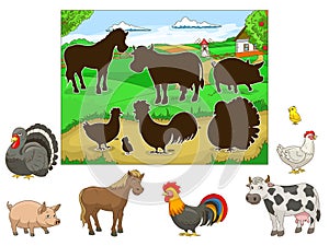 Match the animals to their shadows child game