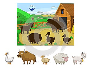 Match the animals to their shadows child game photo