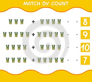Match by count of cartoon fennels. Match and count game. Educational game for pre shool years kids and toddlers