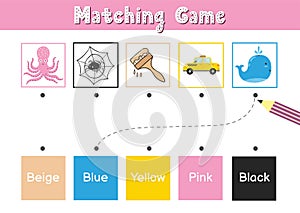 Match elements by color. Educational game for school and preschool