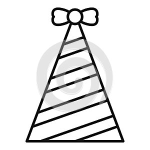 Match festive hat icon outline vector. Cone star revelry