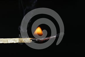 Match fire black background
