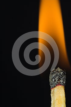 Match fire closeup