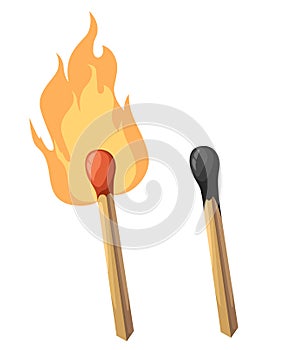 Match fire icon set for interiors Flat design style illustration