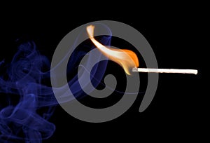 Match fire smoke