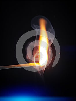 match flame dark background