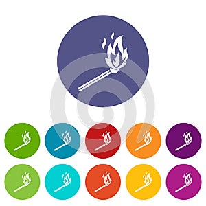 Match flame set icons