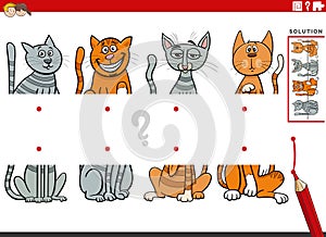 match halves game with cartoon cats characters pictures