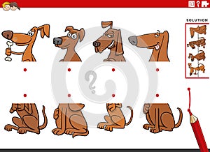 match halves game with cartoon dogs characters pictures