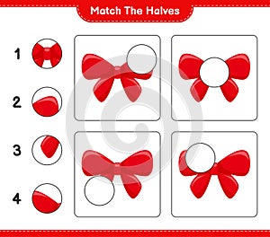 Match the halves. Match halves of Ribbons. Educational children game