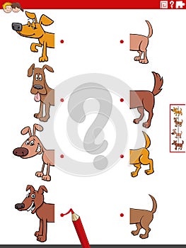 match halves of pictures with dogs educational activity