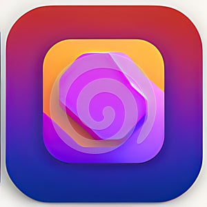 Match-3 Hybrid Software App Style Icon. Generative AI.