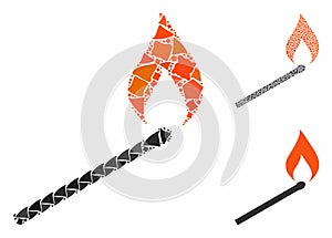 Match ignition Composition Icon of Irregular Parts