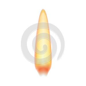 Match light. Flame of fire. Realistic flame vector