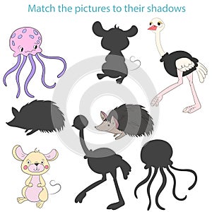 Match the pictures to their shadows child game