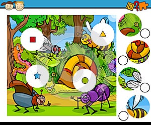 Match pieces game cartoon