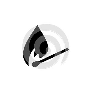 match, safety match, fire, light, flamesicon. Simple thin line, outline  of Ban icons for UI and UX, website or mobile photo