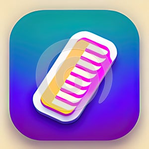 Match 3 Software App Style Icon. Generative AI.