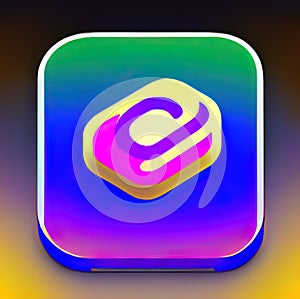 Match 3 Software App Style Icon. Generative AI.