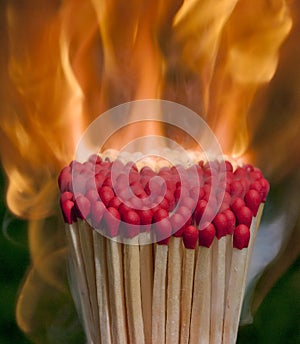 MAtch sticks lit on fire