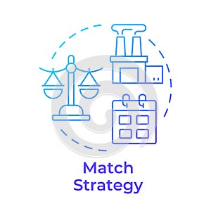 Match strategy blue gradient concept icon