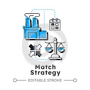 Match strategy modern linear concept icon