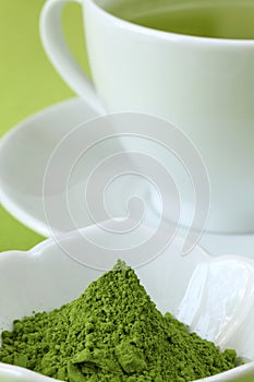 Matcha green tea powder photo