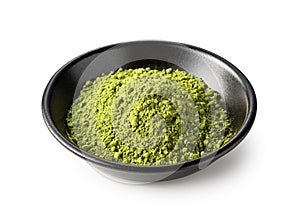 Matcha green tea on white background