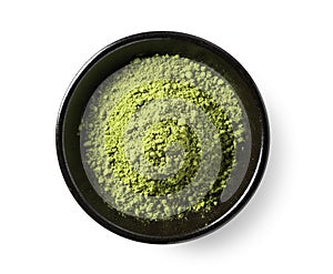 Matcha green tea on white background