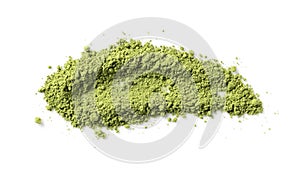 Matcha green tea on white background