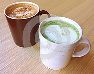 Matcha latte,Green tea latte,Creamy coffee , Cappuccino coffee , Latte coffee , hot coffee , Milk coffee