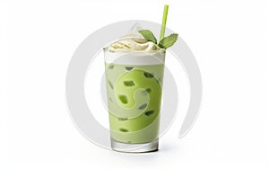 Matcha Latte Marvel on White Background