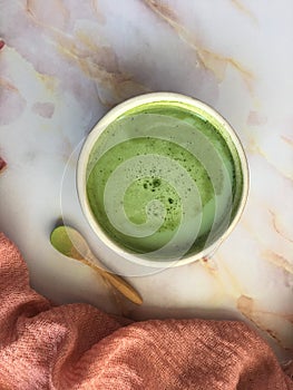 Matcha tea The leaves are pulverized