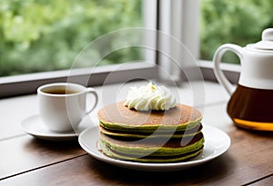 Matcha Tea Pancakes - A twist on a classic breakfast