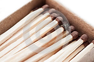 Matchbox and one burnt match.