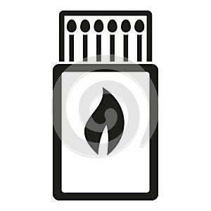 Matches box icon simple vector. Trip camp