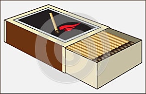 MATCHES IN THE BOX ON A LIGHT BACKGROUND