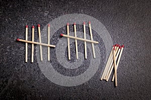 Matches, dark background