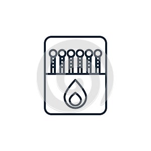 matches icon vector from travel concept. Thin line illustration of matches editable stroke. matches linear sign for use on web and