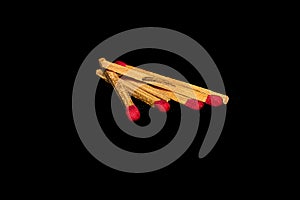 matches isolated on black background