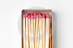 Matches macro. Open matchbox close-up