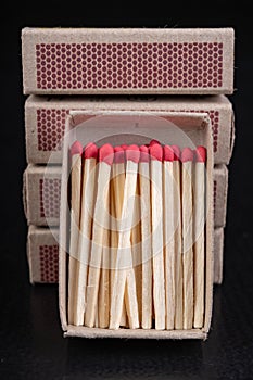 Matches for resurrecting fire in gray boxes. Old methods of lighting a fire photo