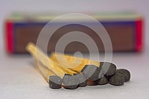 Matches sticks stack together in white background