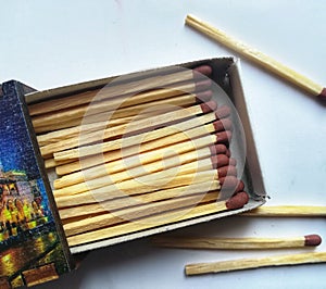 Matches to access the fire